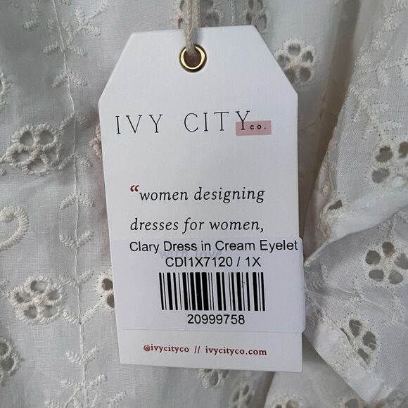 Ivy City Clary Dress in Cream Eyelet NWT 1X - Picture 5 of 7
